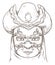 Drawing of elegant man with traditional tricorne and Volto mask, Vector illustration