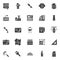Drawing elements vector icons set