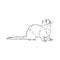 Drawing of ferret, vector illustration isolated on white. mink animal, vector sketch illustration