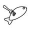 Drawing fish food on fork icon