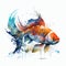 Drawing Floating Fish Paint Watercolor Carp Carp Generative AI