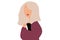 Drawing of a girl with albinism in trendy style. Vector EPS10 illustration.