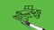 Drawing a good open jeep with black and blue colour combination on abstract green background