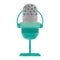 Drawing green microphone vintage communication audio