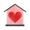 Drawing house love heart beauitful card