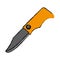 Drawing hunting knife tool equipment camping yellow les