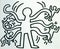 Drawing by Keith Haring man with many arms