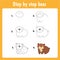 Drawing lesson for children. How to draw a bear.