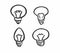 Drawing light bulb black outlined icon