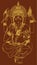 Drawing of Lord Ganesha Sitting Outline Editable Vector Illustration
