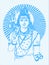 Drawing of Lord Shiva Standing and Blessing. Outline Vector Illustration of Shiv