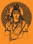 Drawing of Lord Shiva Standing and Blessing. Outline Vector Illustration of Shiv