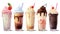 A drawing of milkshakes with the words iced coffee on the top.ai generative