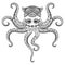 Drawing octopus zentangle design for coloring book for adult,tattoo, t shirt design and so on