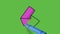 Drawing an pink arrow on right direction on green background
