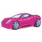 Drawing of a pink modern sport car, on white background.