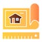 Drawing plan flat icon. Architecture plan color icons in trendy flat style. Project gradient style design, designed for