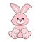 Drawing of a plush pink toy hare