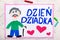 drawing: Polish Grandfather`s  Day card with happy Grandpa