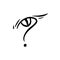 Drawing question mark, eyebrow, eye vector illustration hand drawn