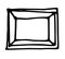 drawing of a rectangular photo frame. an isolated element of a doodle-style frame made of slats with an empty space for