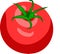 Drawing of a red juicy tomato with a tail