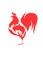 Drawing rooster, the symbol of the new year, isolated