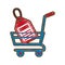 Drawing shopping cart online price tag
