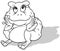 Drawing of a Sitting Pensive Frog