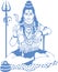 Drawing or sketch of Lord Shiva sitting and blessing vector illustration