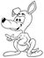 Drawing of an Smiling Kangaroo Pointing a Finger