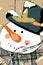 Drawing snowman doll with hat