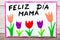 Drawing - Spanish Mother`s Day card with words: