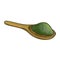 drawing spoon with green powder of spirulina