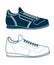 Drawing of sports shoes