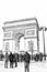 Drawing style representing a glimpse of the Arc de Triomphe in Paris