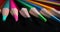 Drawing supplies and many colored pencil