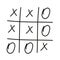 Drawing of a tick tack toe game, vector illustration