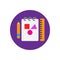 Drawing tools flat icon. Round colorful button, Sketching circular vector sign, logo illustration