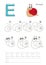 Drawing tutorial. Game for letter E. Red escargot.