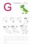 Drawing tutorial. Game for letter G. Cute grasshopper.