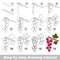 Drawing tutorial. Red currant.