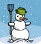 Drawing vector of snowy Snowman