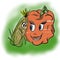 Drawing vegetables pumpkin and corn . Illustration nature