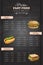 Drawing vertical color fast food menu design