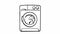 Drawing of washing machine on white