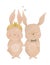 Drawing watercolor cute Loving rabbits, romantic card, greeting card with bunnies