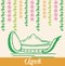 Drawing of Wish you Happy Ugadi or Gudi Padwa Vector Illustration of Hindu New Year Greeting