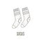 Drawing wool socks in the style of doodle. Vector Illustration by Hand