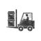 drawing worker forklift boxes cargo figure pictogram